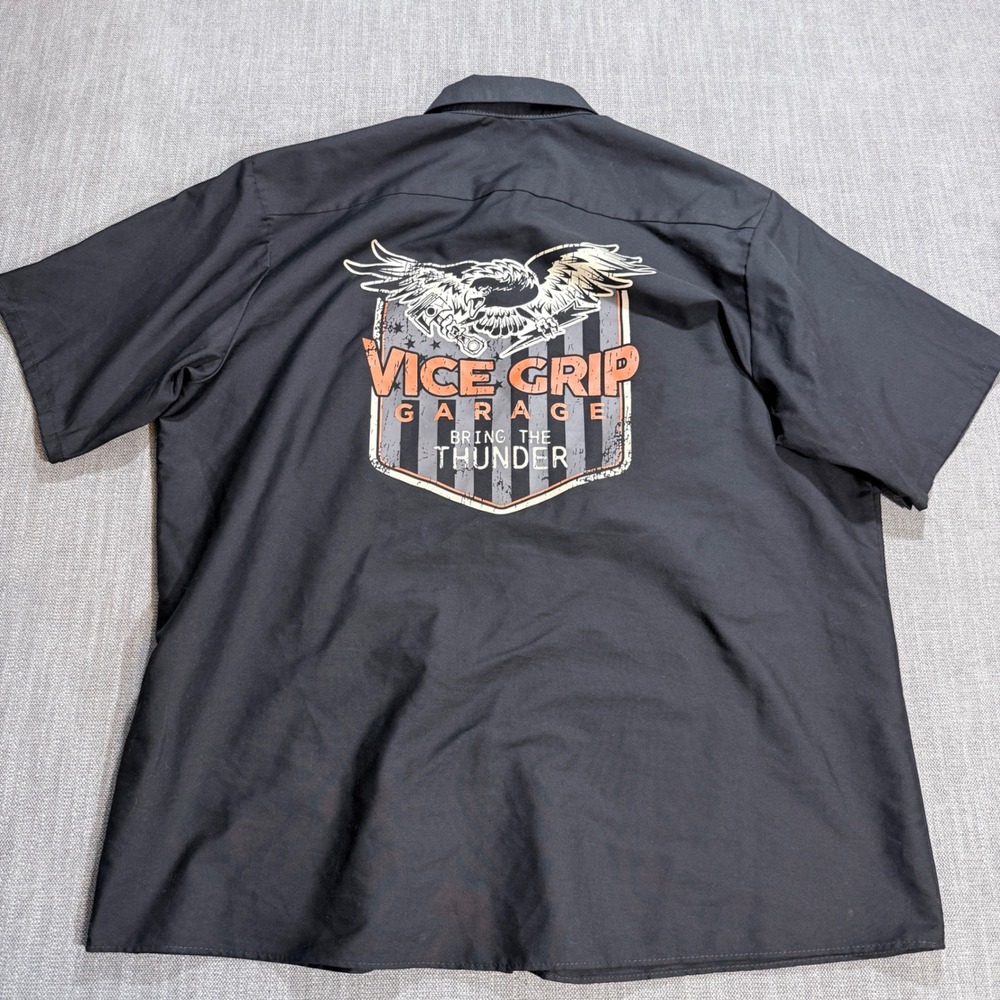 Red Kap Vice Grip Garage Bring the Thunder Work Shirt Mens XXL